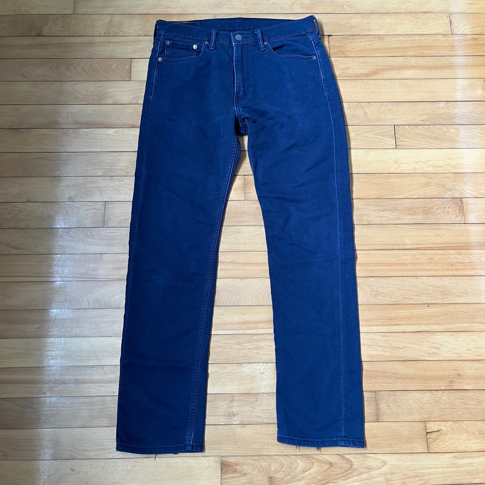 Levis 513 Slim Straight Jeans Mens 31x32 Navy Blue Dark Wash Denim Pants